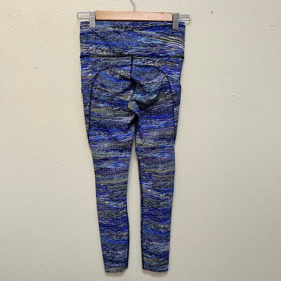 Lululemon Fast and Free Tight II 25" Interconnect Blue Multi Size 6 - Picture 4 of 6